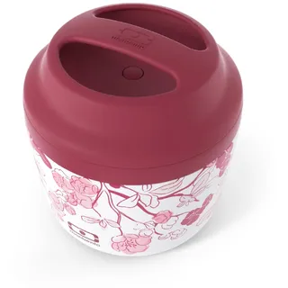 monbento - Thermobehälter für Essen MB Element graphic Magnolia - Edelstahl Thermo Lunchbox, die Mahlzeiten warm/kalt hält - Ideale Thermo Brotdose für Arbeit/Outdoor/Sport - BPA-frei - Rosa Blumen