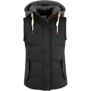 Steppweste OXMO "Steppweste OXLewonda", Damen, Gr. S, schwarz, Obermaterial: 70% Baumwolle CO. 30% Nylon NY., Westen Steppweste