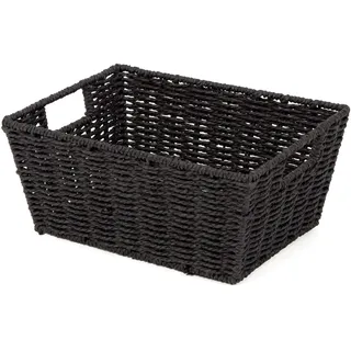 Compactor Aufbewahrungskorb Rechteckig geflochten aus Papier 31 x 14 x 0 cm schwarz