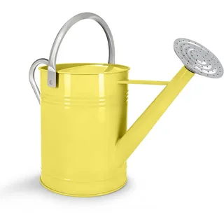 6,5L Beige Metall-Gießkanne für Außen- & Zimmerpflanzen, verzinkte Stahl-Gießkanne mit abnehmbarem Ausguss, beweglichem Tragegriff, rostbeständigem Gießtopf für Garten, Rasen und Blumen