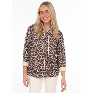 Zwilling Leo Hoodie Animal-Muster Beige SM (S/M)