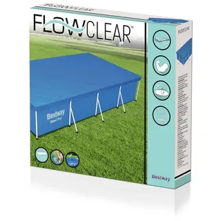 BESTWAY 58107 Flowclear PE-Abdeckplane 410x226cm für 400x211cm Steel Pro Pools