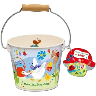 Moses. Mein Zaubergarten Eimer, Kinder-Eimer aus Metall mit Holzgriff für Garten, Sandkasten & Spielplatz, Spieleimer zum Sammeln & Buddeln, Outdoor-Spaß ab 3 Jahren