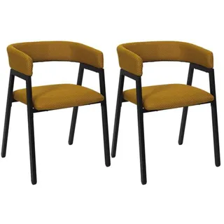 HOME DECO FACTORY, HD0465, Set mit 2 modernen Designer-Sesseln, bequem und pflegeleicht, perfekt für Wohnzimmer oder Büro, Größe 505 x 74 x 50 cm, Farbe Gelb