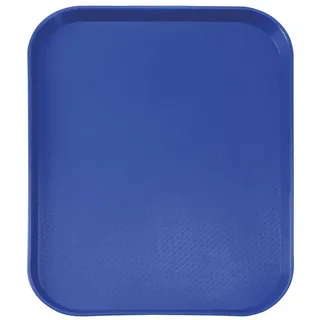 HENDI Serviertablett, AmberBox, Tablett, temperaturbeständig bis 80 °C, Fastfood, Klein, 265x345x(H) 20mm, Polypropylen, blau