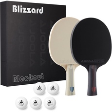 JOOLA Blizzard & Blackout – Wettkampf Ping Pong Paddel Set – beinhaltet 2 Tischtennisschläger, 5 Ping Pong Bälle und Aufbewahrungsbox – für drinnen und draußen geeignet
