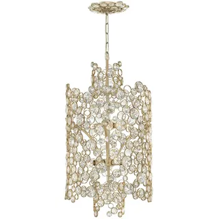 Elstead Lighting Kronleuchter , Silberfarben , Metall, Glas , 89.1 cm , Grüner Punkt, RoHS , Lampen & Leuchten, Leuchtenserien