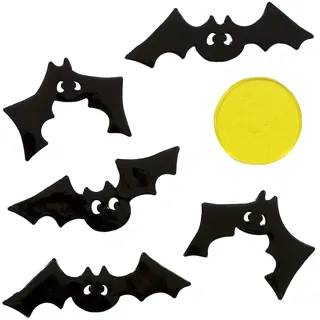 FIESTAS GUIRCA | Gel Deko Fledermäuse (20x20 cm) - Wand-, Tür- und Fensterdeko - Ideal für Halloween und Gruselfeste - Fledermaus-Dekoration für Feiern - Schwarz