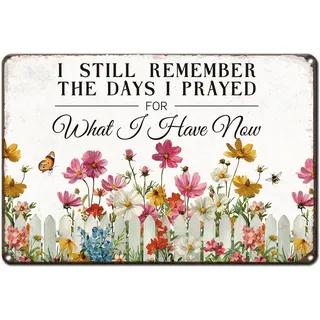 Hobbspring 1 Stück Vintage Blechschilder 20x30cm Retro Gartendekoration Mit Rostoptik Blumen Und Schmetterling Poster Für Zuhause Landhaus Küchenwand Deko
