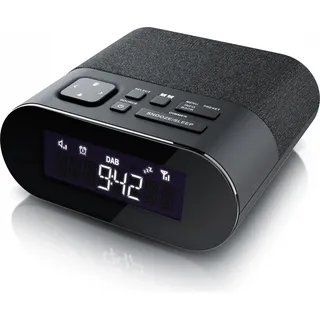 BEARWARE DAB+ Radiowecker - Küchenradio digital – FM und DAB / DAB + Radio mit je 20 Speicherplätzen – 16 Lautstärkestufen – Wecker – große Ziffern – 4 Helligkeitsstufen – Snooze – Abschalttimer - Schwarz