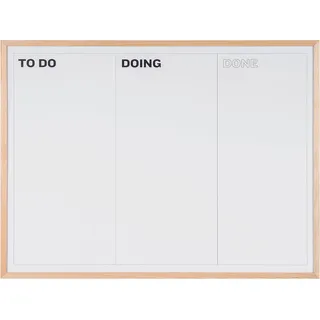 Bi-Office KanBan Kreidetafel, magnetisch, trocken abwischbar, Rahmen aus Kiefernholz, 120 x 90 cm