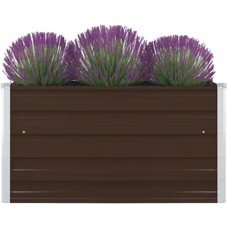 vidaXL Garten-Hochbeet verzinkter Stahl 100 x 100 x 45 cm Braun 