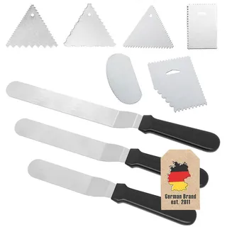 Intirilife 9-teiliges Set Küchenschaber und Tortenspatel Edelstahl