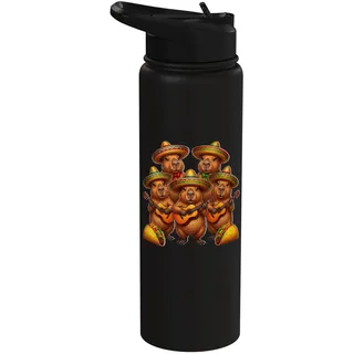 Wasserschwein Cinco de Mayo Kostüm Capybara Stainless Steel Insulated Water Bottle