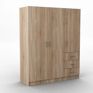masseno Drehtürenschrank Pinello 114 x 177 x 50 cm Braun