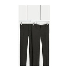 M&S Collection Lot de 2pantalons garçons coupe skinny, parfaits pour l'école (du 2 au 18ans) - Charcoal, Charcoal - 12-13