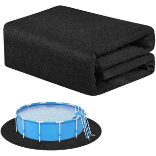 Yuragim Poolunterlage Rund 370 cm Pool Unterlage Outdoor, Poolmatten Schutzboden, Vorgeschnittene Bodenplane Bodenmatte für Aufstellpools & Whirlpools, Verhindert Löcher & Verlängert die Lebensdauer