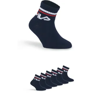Fila Junior Unisex Quarter Plain Socken 6 Paar Blau 23-26