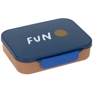Lässig Kinder Brotdose Frühstücksbox BPA-frei mit herausnehmbarer Trennung/Bento-Lunchbox Little Gang Smile navy