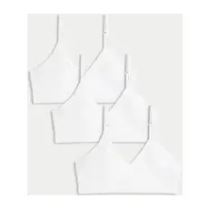 M&S Collection 3er-Pack bauchfreie Tops mit hohem Baumwollanteil (6-16 J.) - White, White, 9-10 Jahre