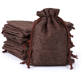 Naler 24 x Jutesäckchen Braun Jute Beutel für Adventskalender Stoffbeutel Natur Säckchen Geschenksäckchen - 10 x 14 cm