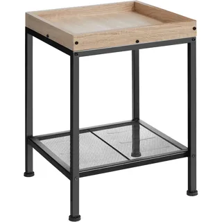 tectake Beistelltisch Rochester, 41,5 x 41 x 56 cm, Industrial Holz hell, Eiche Sonoma , Naturfarben , Beton Optik , 41x56x41.5 cm , Wohnzimmer, Wohnzimmertische, Beistelltische