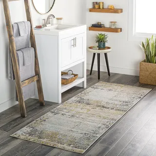 livabliss Lublin Kurzflorteppich 80 x 220 cm Beige/Gelb/Grau