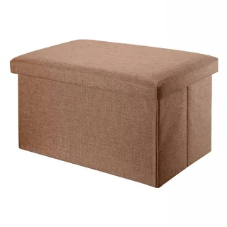 Intirilife Sitzbank Faltbar in Leinen Optik 78 x 38 x 38 cm Braun