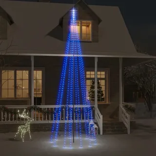 The Living Store LED-Weihnachtsbaum für Fahnenmast Blau 732 LEDs 500 cm - Blau