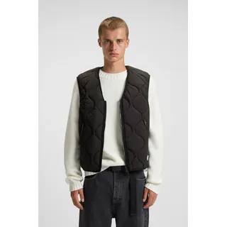 Steppweste HUGO BLUE "Bocolino", Herren, Gr. XXL, schwarz (schwarz001), Web, Obermaterial: 100% Polyamid, unifarben, relaxed fit normal, V-Ausschnitt, Westen Steppweste, V-Ausschnitt, relaxed fit, Reißverschluss