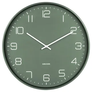 Karlsson Wanduhr , Grün , Metall , 40x40x4.5 cm , Dekoration, Uhren, Wanduhren