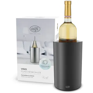 alfi VINO, velvet black mat, Flaschenkühler aus Edelstahl für 0,70 bis 1l Flaschen, Weinkühler, Sektkühler, Kühlhalten ohne Kondenswasser und Eiswürfel, spülmaschinenfest, BPA-frei