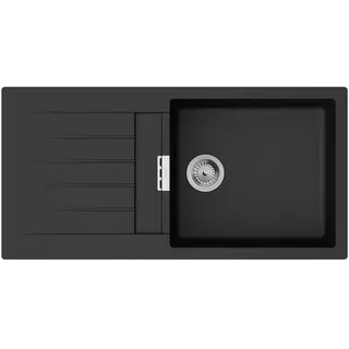 Hansgrohe S520-F480 rechts Einbauspüle Granit schwarz Handbetätigung 980 x 480 mm