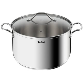 Tefal Intuition XL B8646404 Großer Edelstahl-Kochtopf 28 cm/8 L, Induktion, 5 Jahre Garantie, Premium 18/10 Edelstahl, Größe XL, stabile Griffe, Glasdeckel