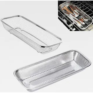 Küchenschubladen-Organizer, 30,5 cm, Geschirrspüler, Besteckkorb, 2 Stück, Netz, Edelstahl, Besteck-Organizer, Arbeitsplatte, Utensilien, Besteckkasten, Löffel, Messer, Gabel Organizer Box