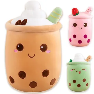 Plüsch Bubble Tea Kuscheltier - Weiches Boba Kissen Spielzeug 50cm Kaffee