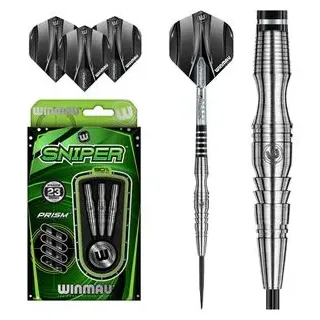 WINMAU Sniper 23g Profi Wolfram Steeltip Dartpfeile Set mit Flights und Schäfte