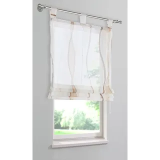 Raffrollo OTTO HOME "Dimona" Gr. 5, beige (creme, schoko), B:120cm H:140cm, Voile, Obermaterial: 100% Polyester, Raffrollos, Raffrollo, Transparent, Voile, Polyester, Topseller