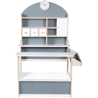 roba® Kaufladen »Verkaufsstand, weiß/grau/naur« mit Uhr, grün