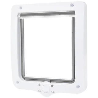 Trixie 4-Wege Freilauftür XXL mit Tunnel 24 × 28 cm Weiß