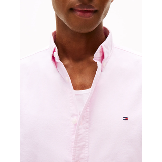 Langarmhemd TOMMY HILFIGER "SOLID HERITAGE OXFORD Regular Fit SHIRT", Herren, Gr. L, N-Gr, rose petal, Web, Obermaterial: 100% Baumwolle, Hemden Langarmhemd