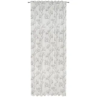 Bio:Vio Fertigvorhang , Grau , Textil , Blume , 140x255 cm , Oeko-Tex® Standard 100 , mit Kombiband , Heimtextilien, Vorhänge, Fertigvorhänge