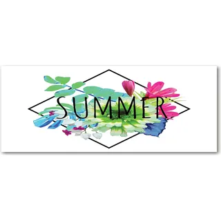Tulup® Küchenrückwand Spritzschutz aus Glas -125x50 -Spritzschutz auf gehärtetes Glas Deko Sprüche Sommer