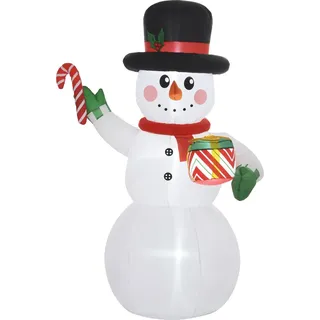 Aufblasbar Weihnachtsdeko, 1,8 m Schneemann mit LED-Beleuchtung, Gartendeko, Selbstaufblasende Weihnachtsbeleuchtung für Innen- und Außenbereich