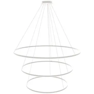 s.luce Led-Hängelampe 3er Ring Weiß Ø 150 | 120 | 100cm , Metall , Rund , LED integrated , F , 150x3.3x1.3 cm , Lampen & Leuchten, Innenbeleuchtung, Hängeleuchten, Pendelleuchten