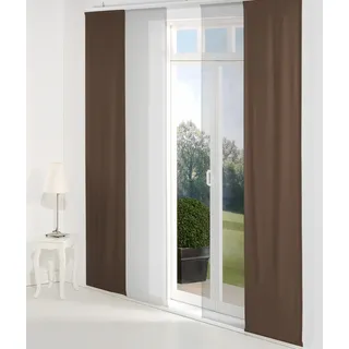 Wirth Schiebegardine WIRTH "Neufahrn" Gr. 1, braun, B:60cm H:145cm, Jacquard, Polyacryl, Polyester, Gardinen, Inkl. Befestigungszubehör