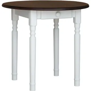 k koma Runder Küchentisch Ø 90 cm weiß honig