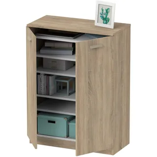 Muebles Pitarch | Multifunktionaler Schuhunterschrank mit 2 Regalen für Büros, Galerien, Küchen, 101x74x36 cm (Höhe x Breite x Tiefe), Eiche Cambrian, Tibet Kollektion