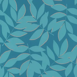 Rasch Tapeten 868418 - Vliestapete mit Blättern in Türkis aus der Kollektion Symphony - 10,05 m x 0,53 m (LxB)