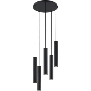 Lindby Pendelleuchte Sanad (Modern) in Schwarz aus Metall (5 flammig, GU10) - Deckenlampe Esstischlampe Hängelampe Hängeleuchte Wohnzimmerleuchte